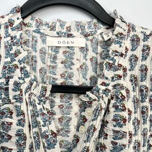 Doen Size M • Haleigh White Floral Cotton Long Maxi Dress.